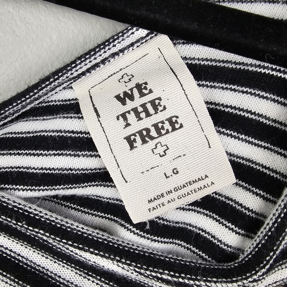 We The Free Contemporary Frenchie Striped Tee Dress Black White Womens Size L‎ - Picture 8 of 9